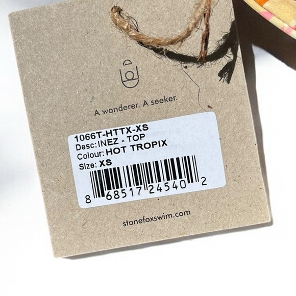 🌻NEW w.tags REVOLVE Stone Fox Swim Inez Hot Tropix Bikini Top Size XS - Picture 5 of 8